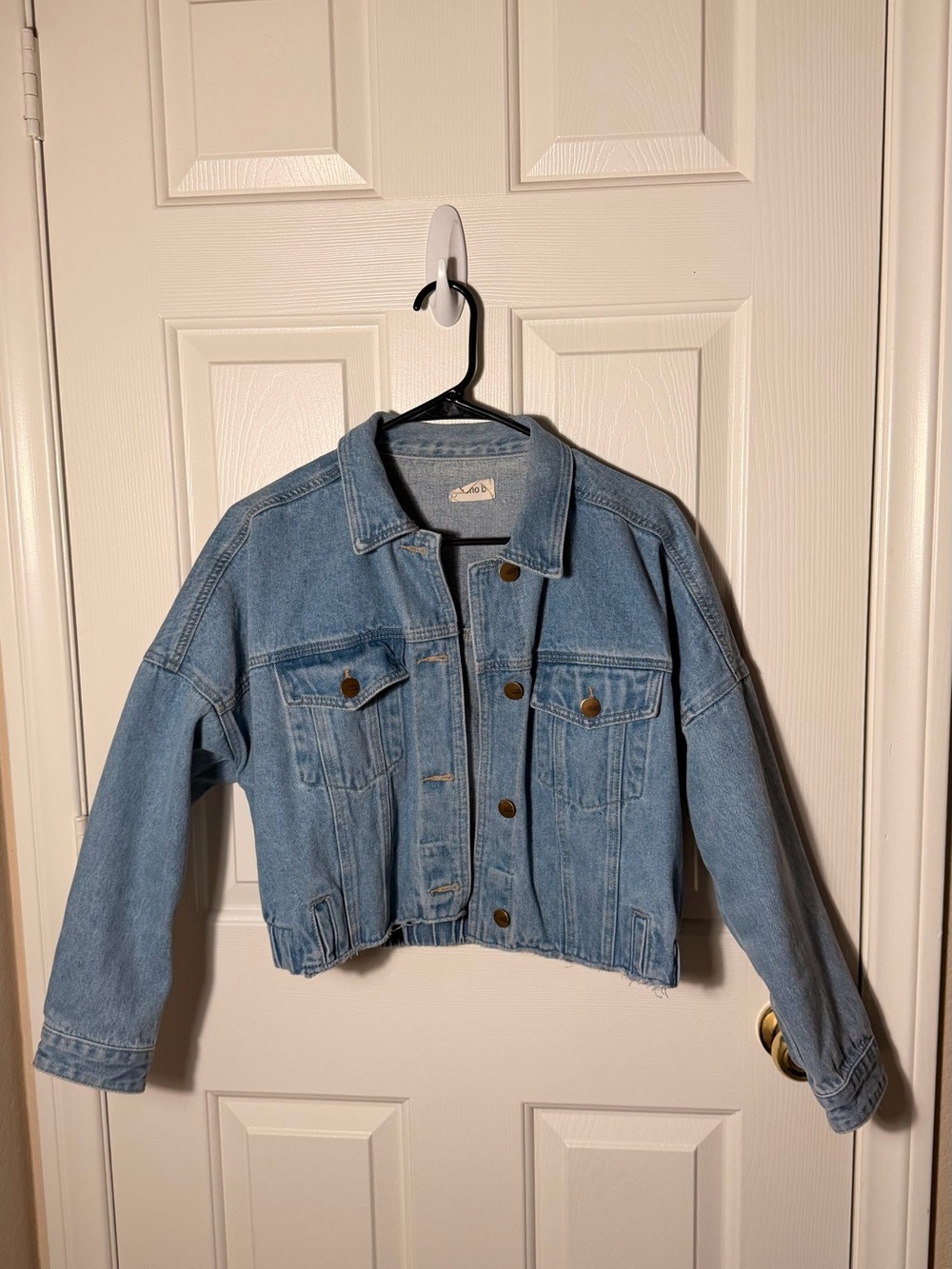 Mono B Light Blue Cropped Denim Jacket